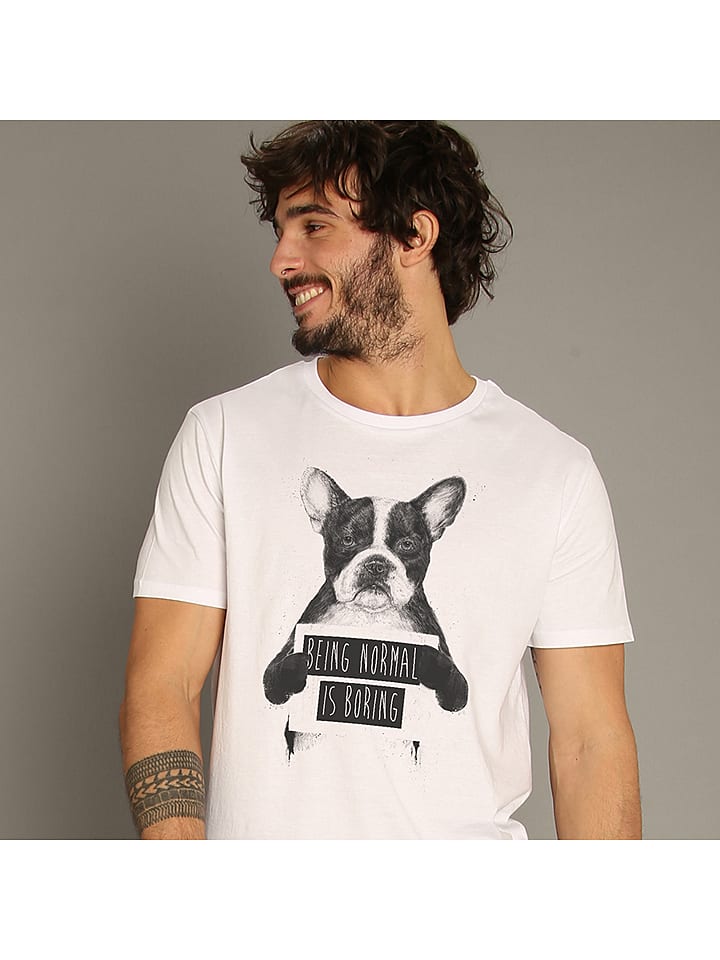 WOOOP Koszulka "Being Normal is Boring" w kolorze białym rozmiar: L