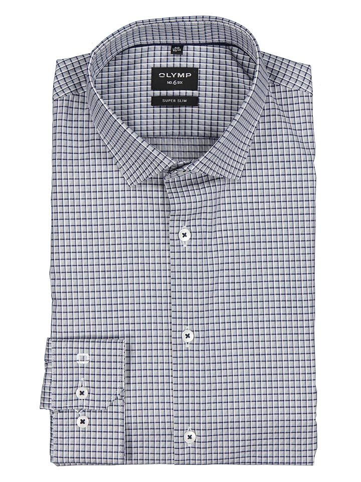 OLYMP Koszula "No 6 six" - Super Slim fit - w kolorze szarym rozmiar: 38