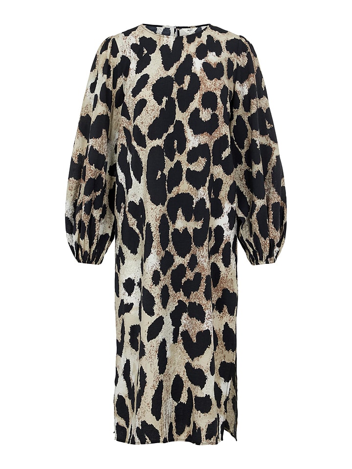 Sukienka "Leonora" w kolorze beżowo-czarnym