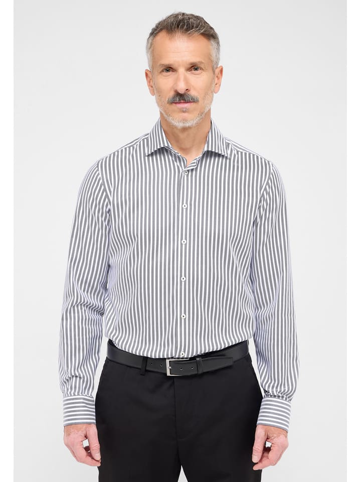 Eterna Koszula - Slim fit - w kolorze szaro-białym rozmiar: 41