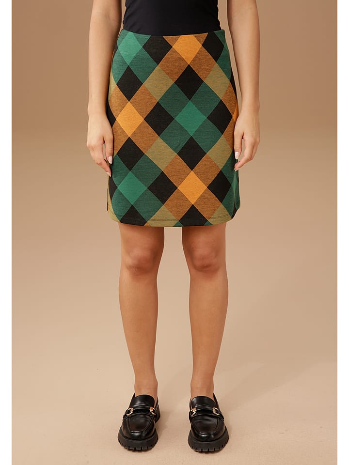 Aniston Spódnica w kolorze zielono-pomarańczowym rozmiar: 40