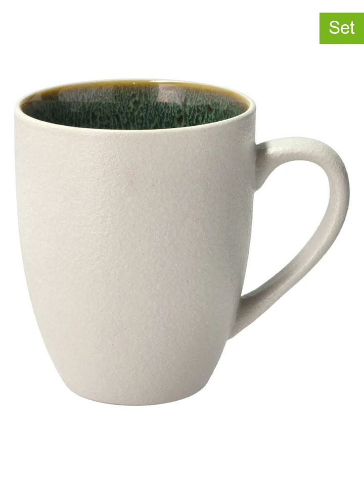 Bitz Kubki (4 szt.) "Gastro" w kolorze biało-zielonym - 300 ml rozmiar: onesize