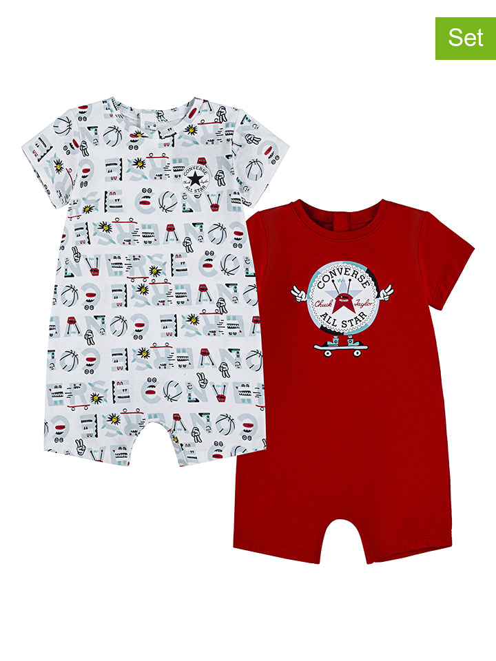 Converse Rampersy (2 szt.) w kolorze biało-czerwonym rozmiar: 80/86