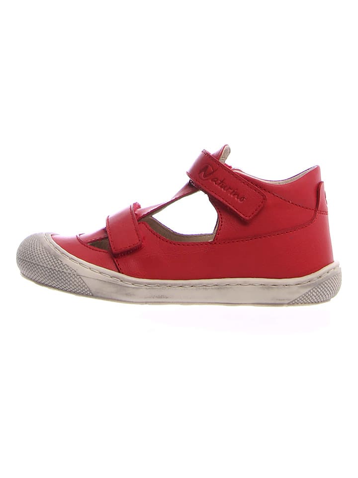 Naturino Skórzane półsandały "Puffy" w kolorze czerwonym rozmiar: 23