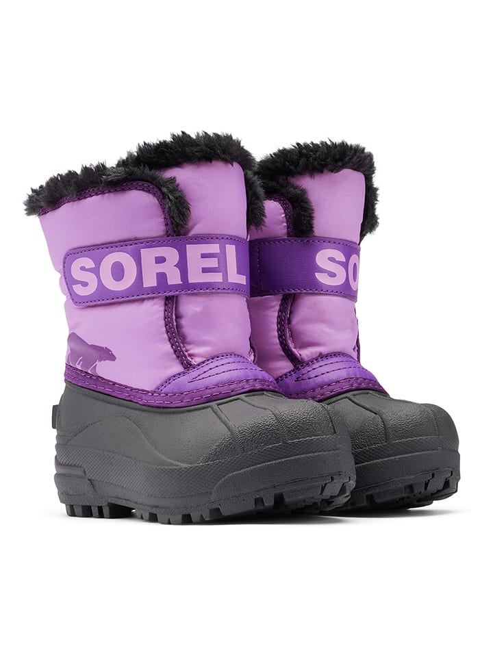 Sorel Botki zimowe "Snow Commander" w kolorze fioletowo-czarnym rozmiar: 31