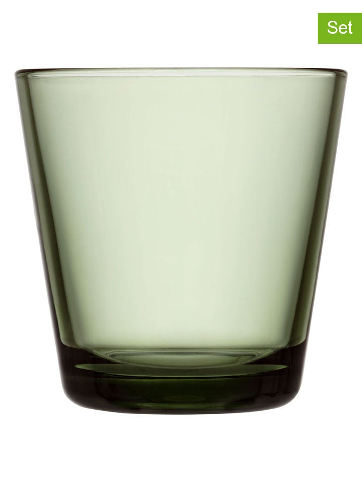 Moomin Szklanki (2 szt.) "Kartio" w kolorze zielonym - 210 ml rozmiar: onesize