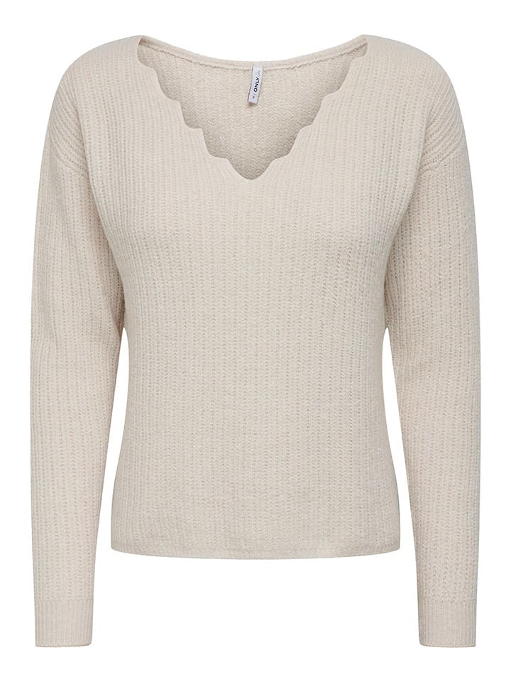 ONLY Sweter "Gabriel" w kolorze beżowym rozmiar: L