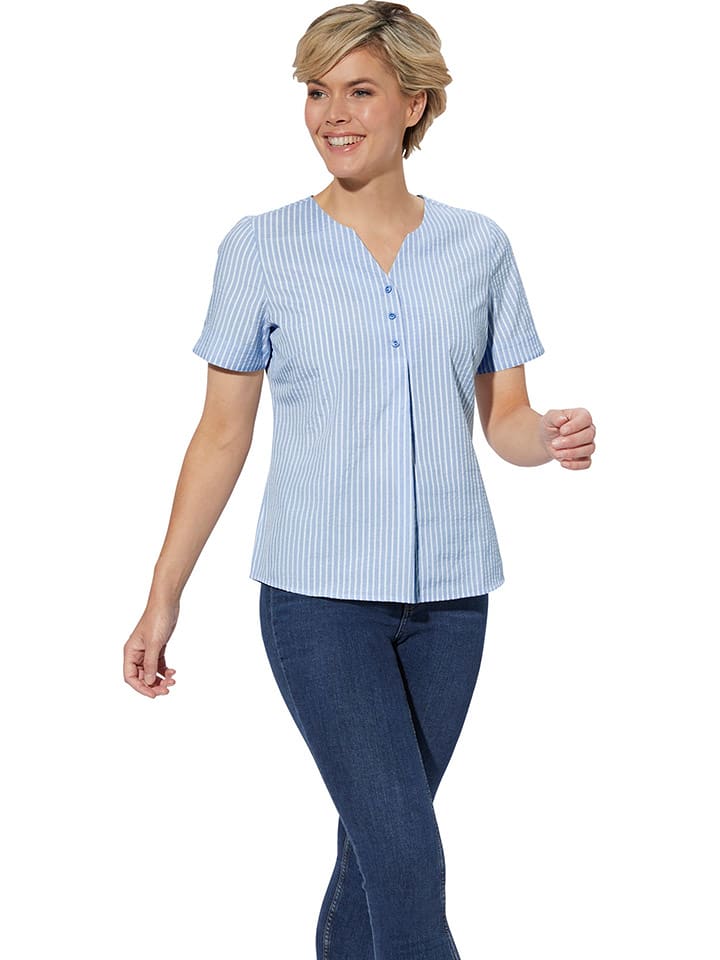 WITT WEIDEN Bluzka w kolorze błękitno-białym rozmiar: 46