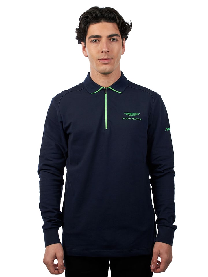 Koszulka polo "Jersey" w kolorze granatowym