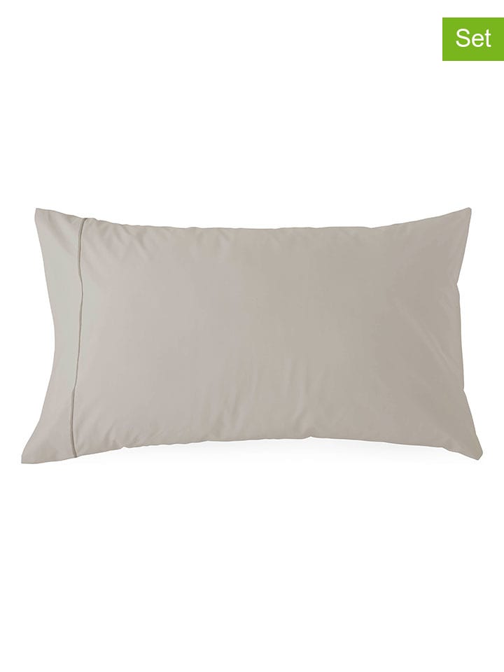 ethere Perkalowe poszewki (2 szt.) "Yaki" w kolorze beżowym na poduszkę rozmiar: 50x80 cm