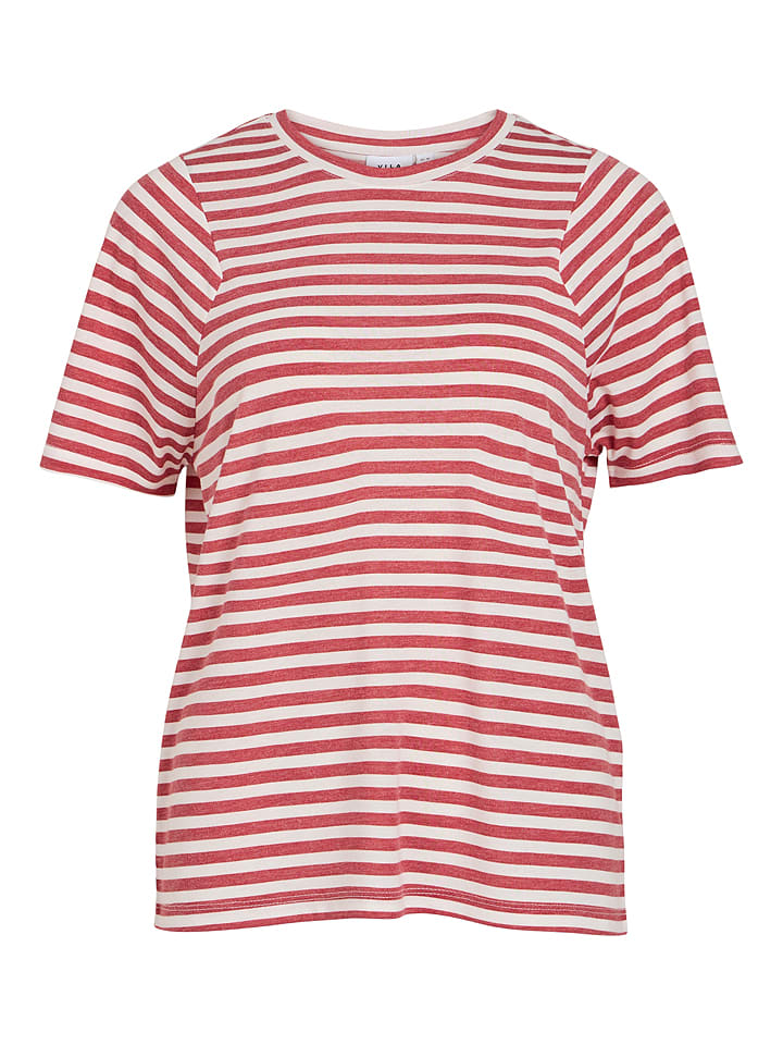 Vila Koszulka w kolorze czerwono-białym rozmiar: S