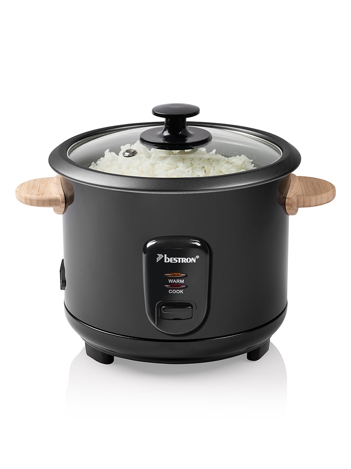 bESTRON Ryżowar "Black & Wood" w kolorze czarnym - 1 l rozmiar: onesize