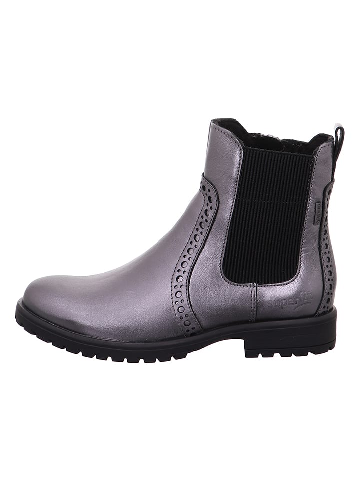 superfit Skórzane sztyblety "Galaxy" w kolorze srebrnym rozmiar: 39