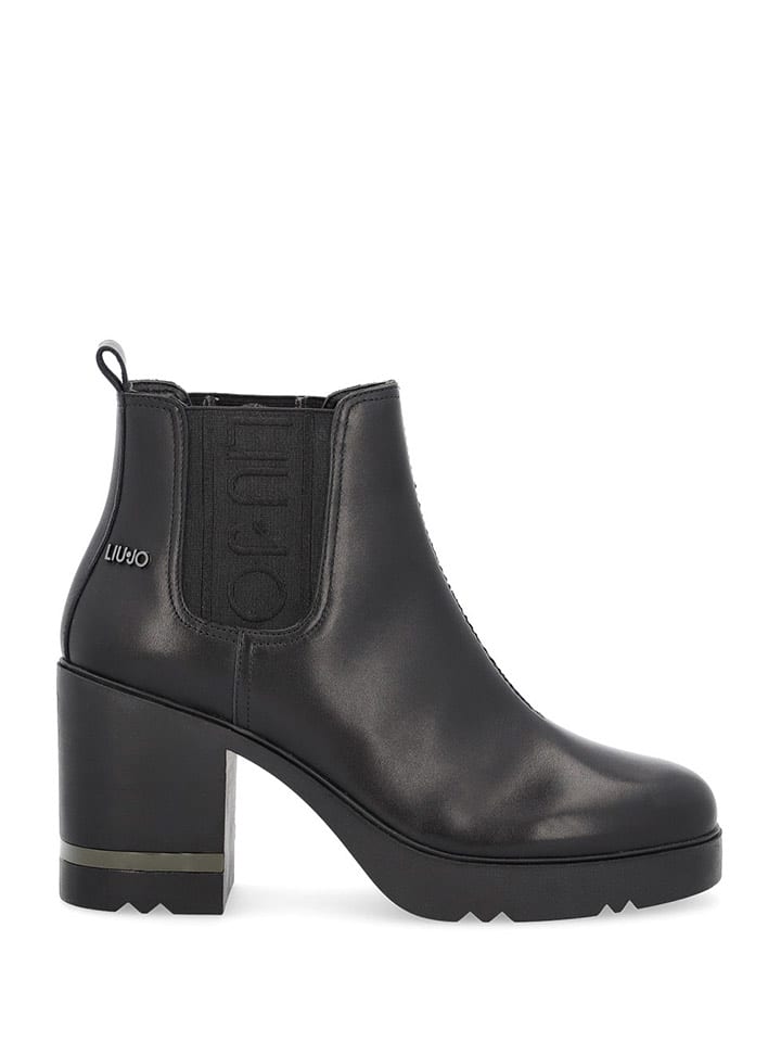 Skórzane sztyblety w kolorze czarnym