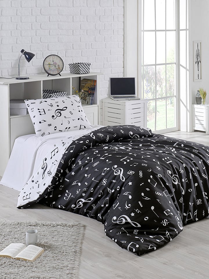 Komplet pościeli "Melodiy" w kolorze czarno-białym