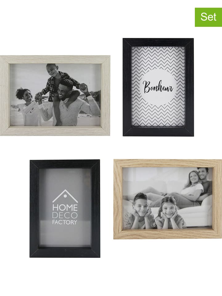 THE HOME DECO FACTORY Ramki (4 szt.) w kolorze czarno-jasnobrązowym na zdjęcia rozmiar: onesize