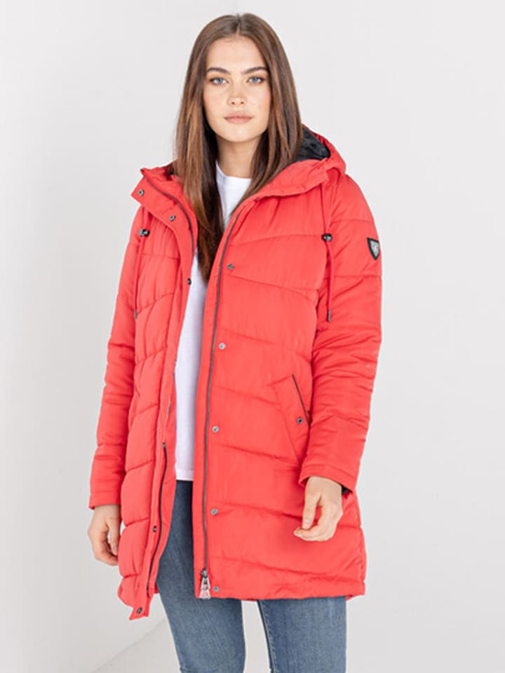 Płaszcz puchowy "Reputable" w kolorze czerwonym
