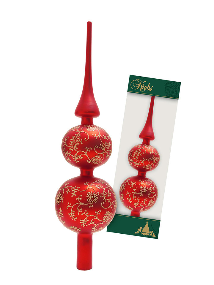 Krebs Glas Lauscha Szpic w kolorze czerwonym na choinkę - wys. 33 cm rozmiar: onesize