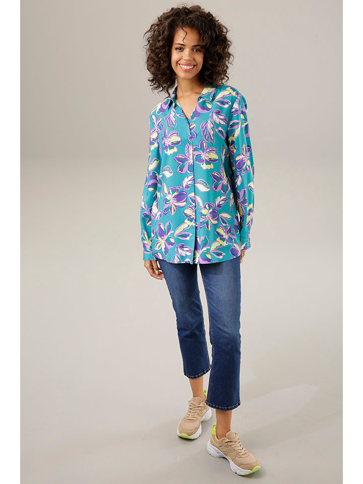 Aniston Bluzka w kolorze błękitno-fioletowym rozmiar: 40