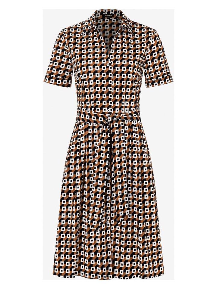 More & More Sukienka w kolorze jasnobrązowo-czarnym rozmiar: 34