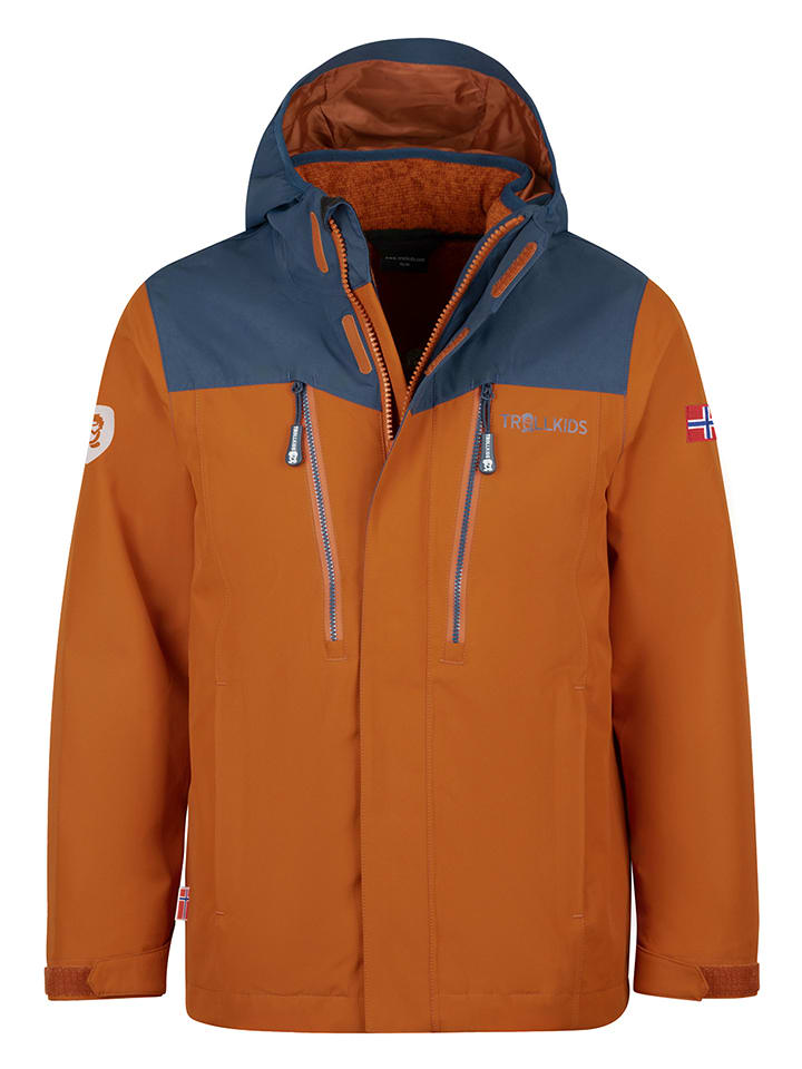 Trollkids Kurtka funkcyjna 3w1 "Preikestolen" w kolorze jasnobrązowym rozmiar: 98