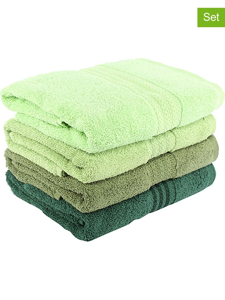 Ręczniki kąpielowe (4 szt.) "Rainbow" w kolorze zielonym
