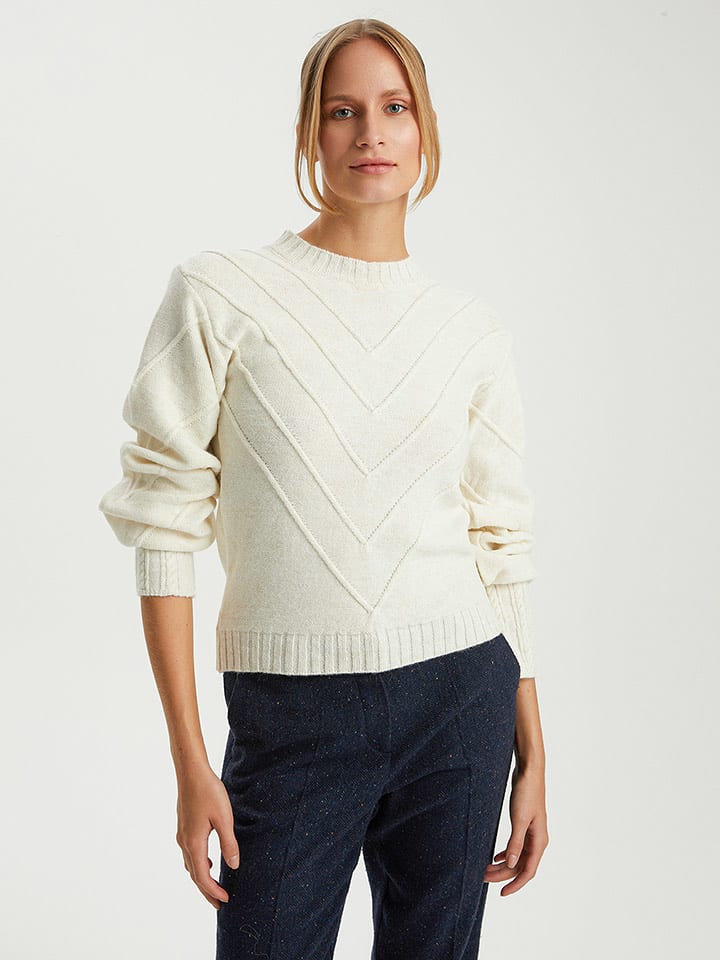 BGN Sweter w kolorze kremowym rozmiar: 40