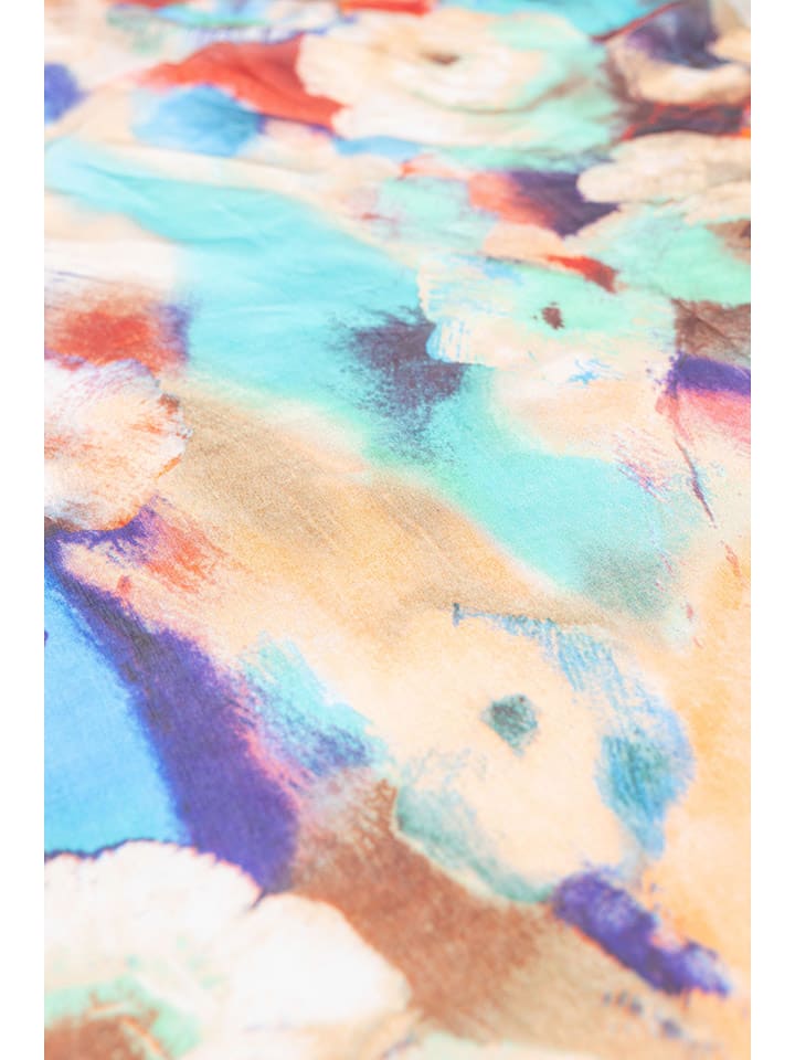 Made in Silk Jedwabny szal w kolorze pomarańczowo-błękitnym - 190 x 110 cm rozmiar: onesize