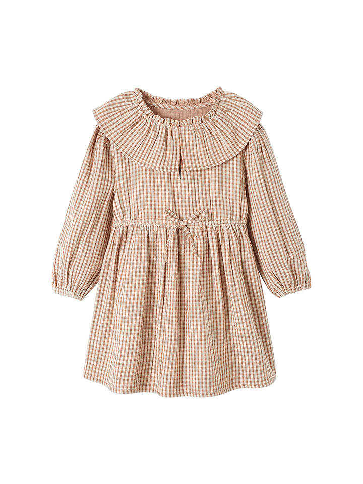 vertbaudet Sukienka w kolorze beżowym rozmiar: 128