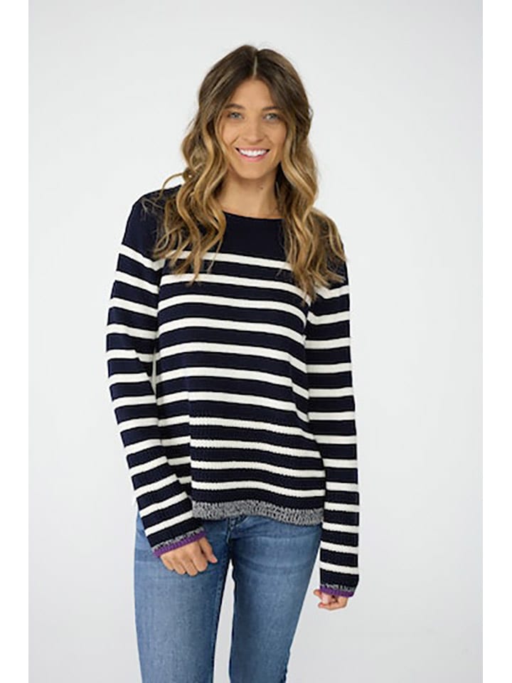 LIEBLINGSSTÜCK Sweter w kolorze granatowo-białym rozmiar: 46