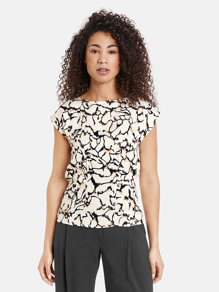 TAIFUN Koszulka w kolorze kremowo-czarnym rozmiar: 48