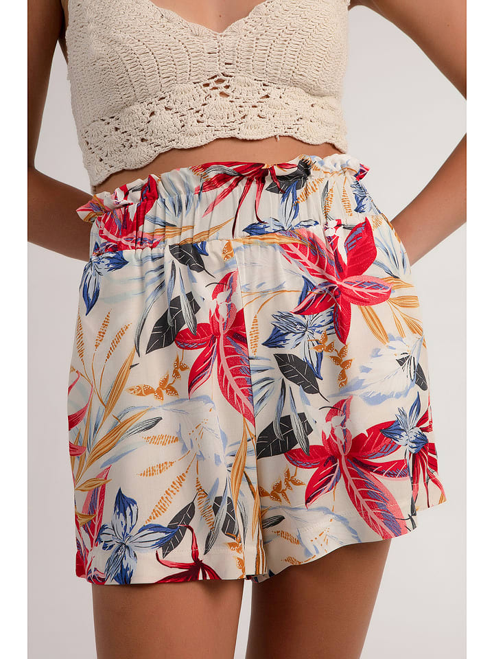 Pattaya Szorty w kolorze beżowo-czerwonym rozmiar: 38