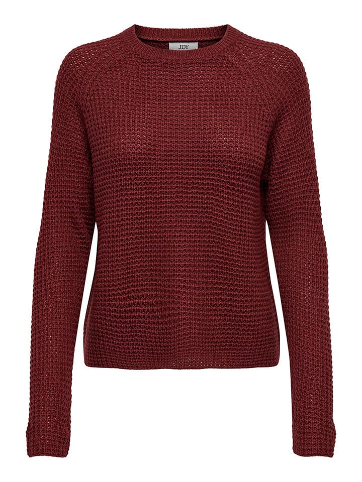 JDY Sweter dzianinowy w kolorze bordowym rozmiar: S