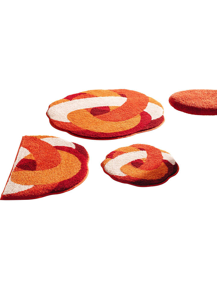 heine home Dywanik łazienkowy w kolorze czerwono-pomarańczowo-kremowym rozmiar: 50x80 cm