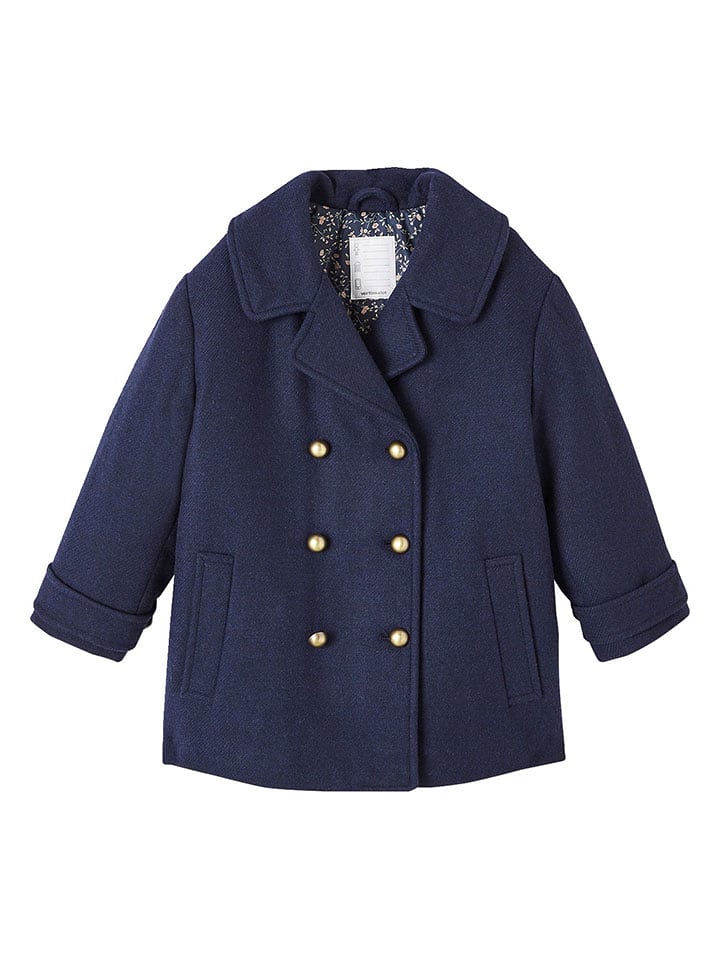 vertbaudet Płaszcz zimowy w kolorze granatowym rozmiar: 134