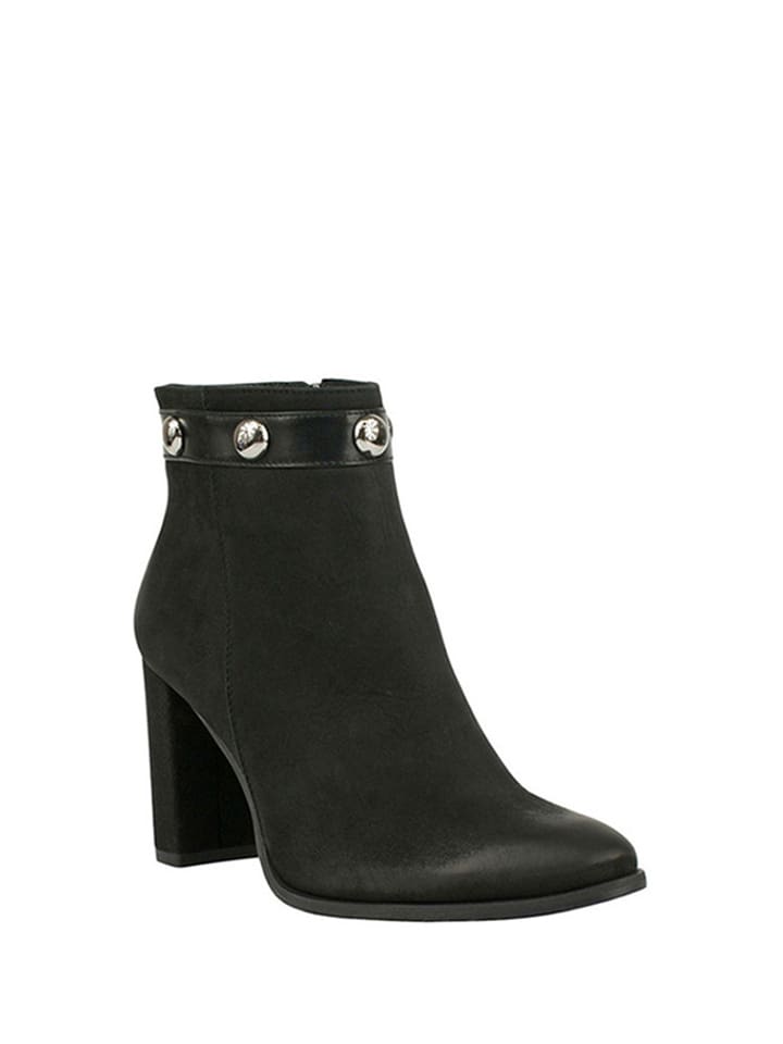 Skórzane botki w kolorze czarnym