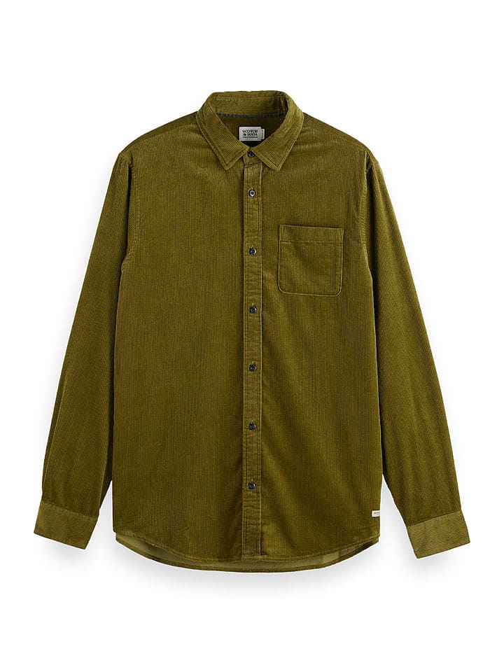 Scotch & Soda Koszula sztruksowa w kolorze oliwkowym rozmiar: L
