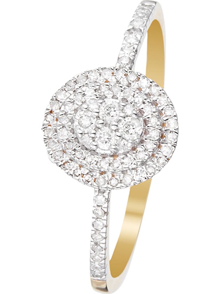 L'ARTISAN JOAILLIER Złoty pierścionek "Beauty Queen" z diamentami rozmiar: 52