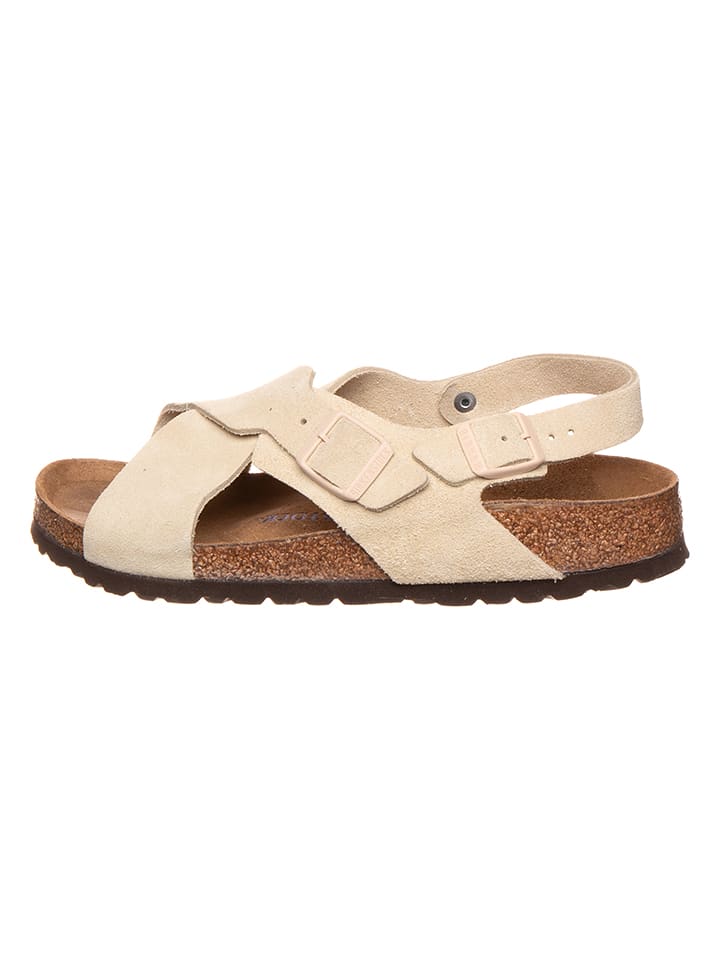 Birkenstock Skórzane sandały "Tulum" w kolorze beżowym rozmiar: 38
