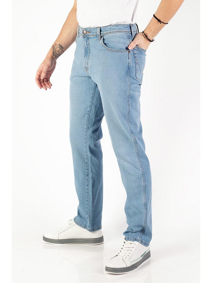 Wrangler Dżinsy "Texas Slim" - Slim fit - w kolorze błękitnym rozmiar: W42/L34