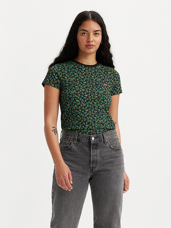 Levi´s Koszulka w kolorze czarno-zielonym rozmiar: XS