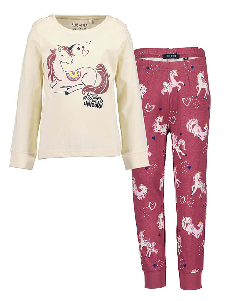 Blue Seven Piżama w kolorze kremowo-różowym rozmiar: 122