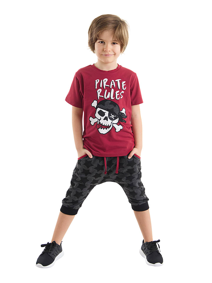 Denokids 2-częściowy zestaw "Pirate Rules" w kolorze czerwono-antracytowym rozmiar: 134