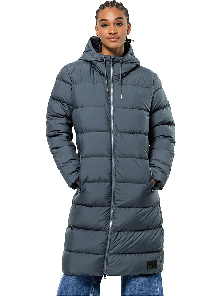 Jack Wolfskin Płaszcz puchowy "Frozen Palace" w kolorze niebieskim rozmiar: XL