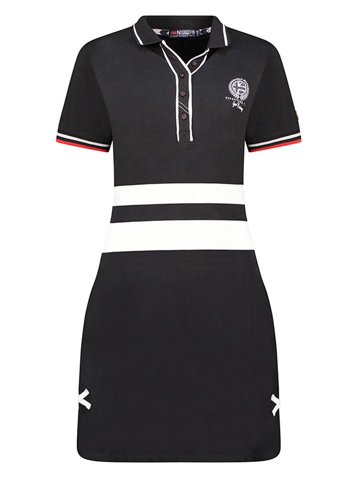 Geographical Norway Sukienka polo w kolorze czarnym rozmiar: XXL