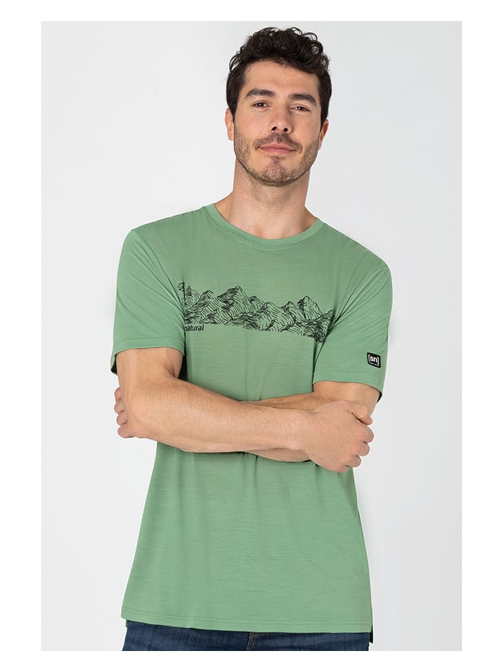 super.natural Koszulka "Contour" w kolorze zielonym rozmiar: L