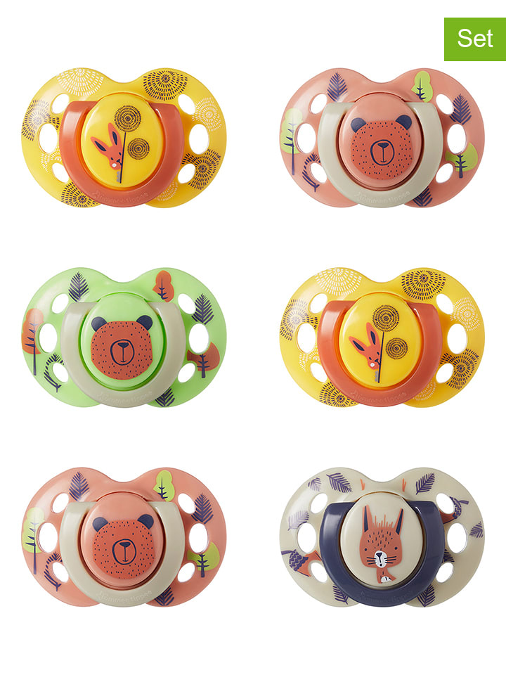 tommee tippee Smoczki (6 szt.) "Fun" w różnych kolorach rozmiar: onesize