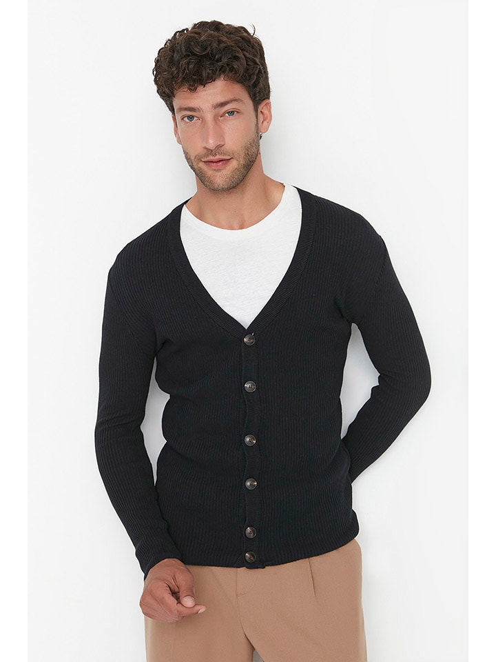 trendyol Kardigan w kolorze czarnym rozmiar: L