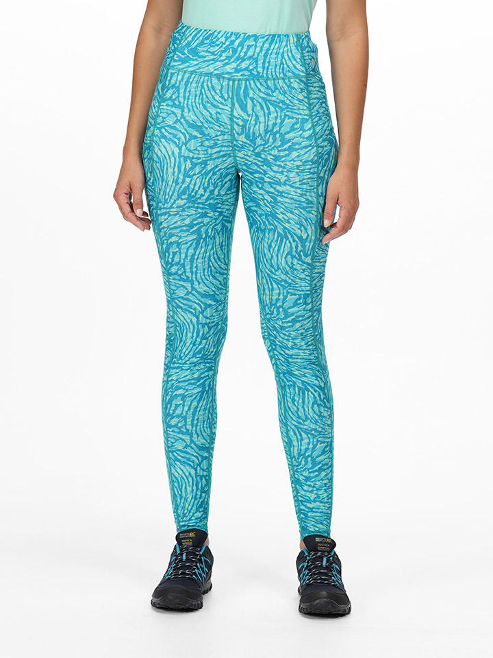Regatta Legginsy sportowe "Holeen II" w kolorze turkusowym rozmiar: 42