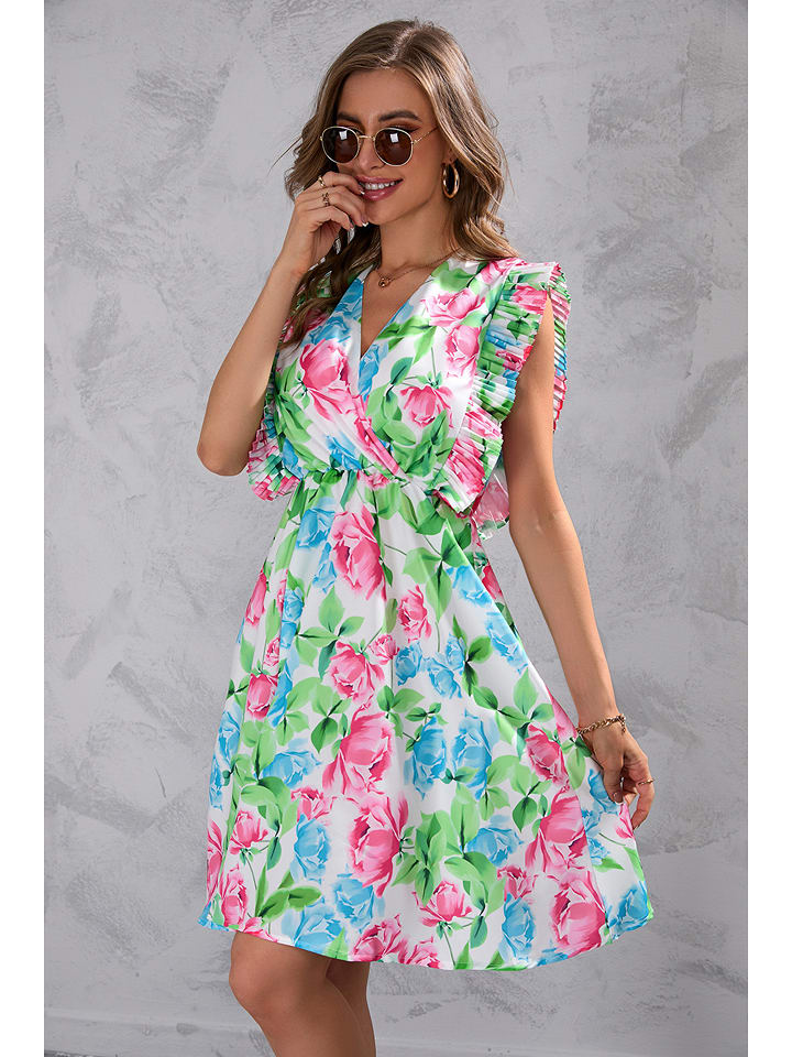 Sukienka w kolorze zielono-czerwonym